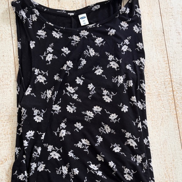 Old Navy Tops - Old Navy Black Floral Tank Top